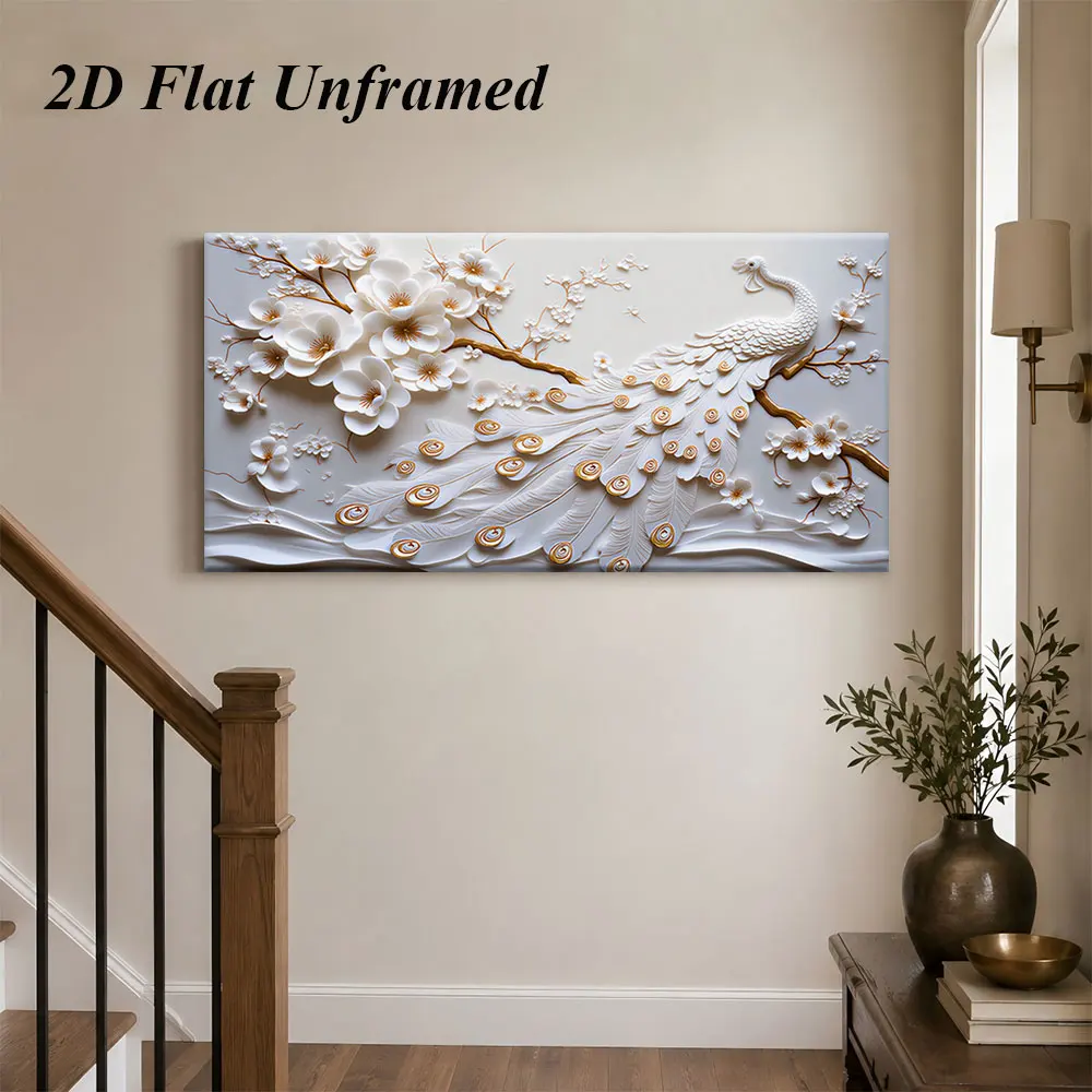 1 Chinese relief peacock frameless decorative painting, modern minimalist home art decoration painting, 2D plan