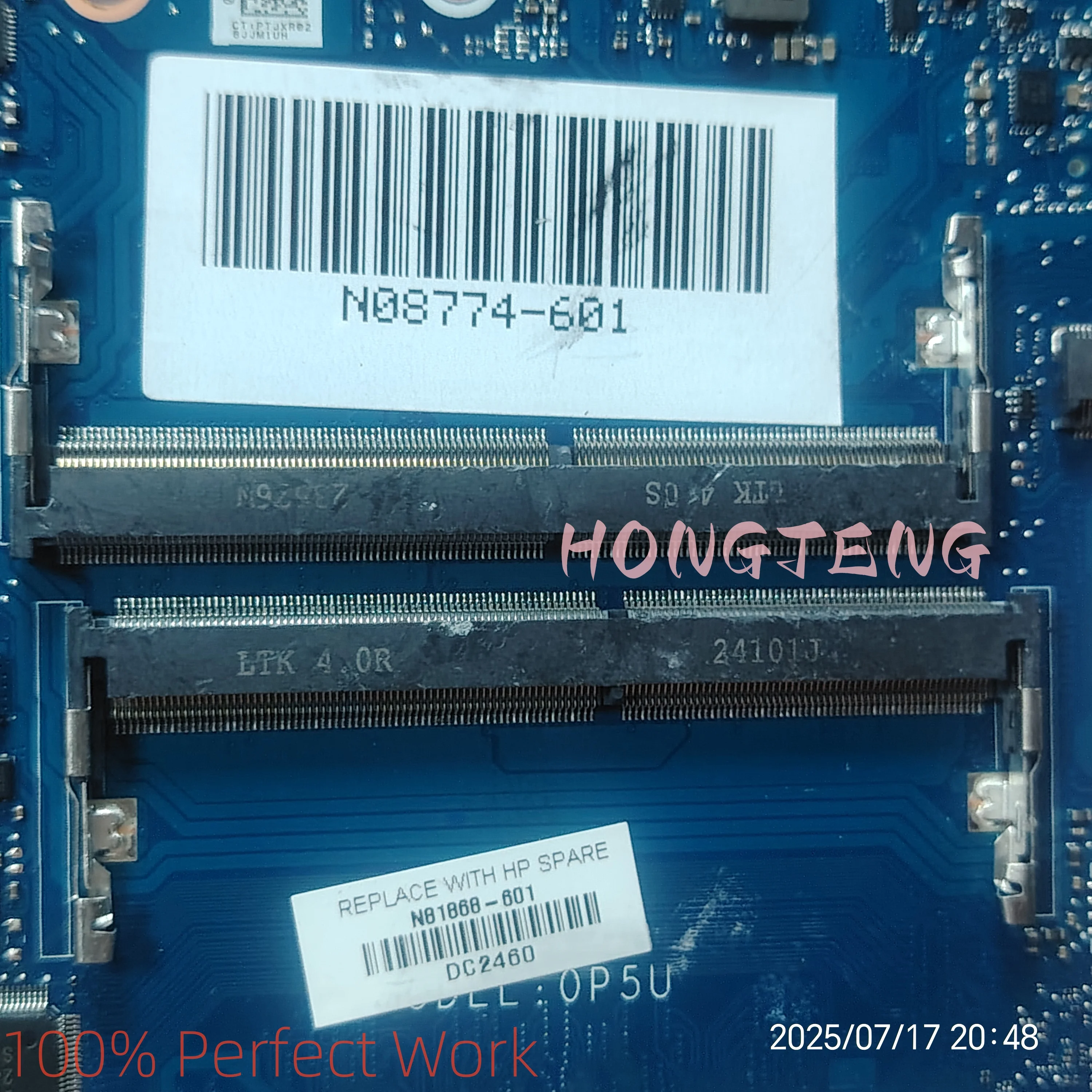 Echt Voor HP 15-DY 15T-DY 15S-FQ Laptop Moederbord N08774-001 N08774-601 DA0P5UMB8A0 SRLFP i7-1255U 100% Werkt Perfect