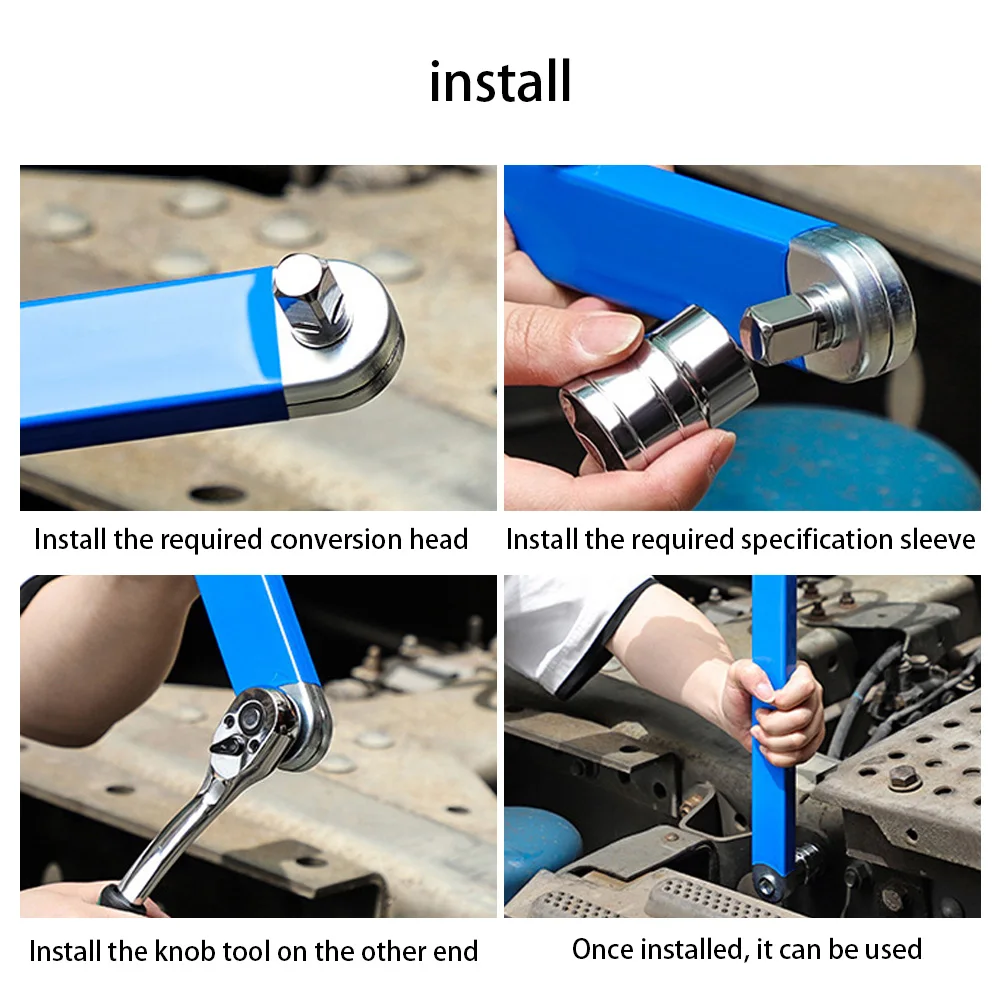 Tight Spaces Extension Tool 1/2 in.  1/4 in.  3/8 in. Offset Extension Wrench Impact Socket Ratchet Wrench Tool Car Hand Tools