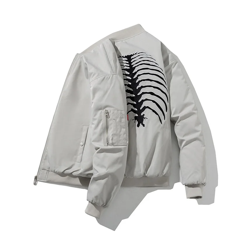 الظلام Vintage Bomber سترة الرجال موضة طباعة ربيع الخريف معطف الهيب هوب الشرير ملابس البيسبول غير رسمية 2025 جديد Z1