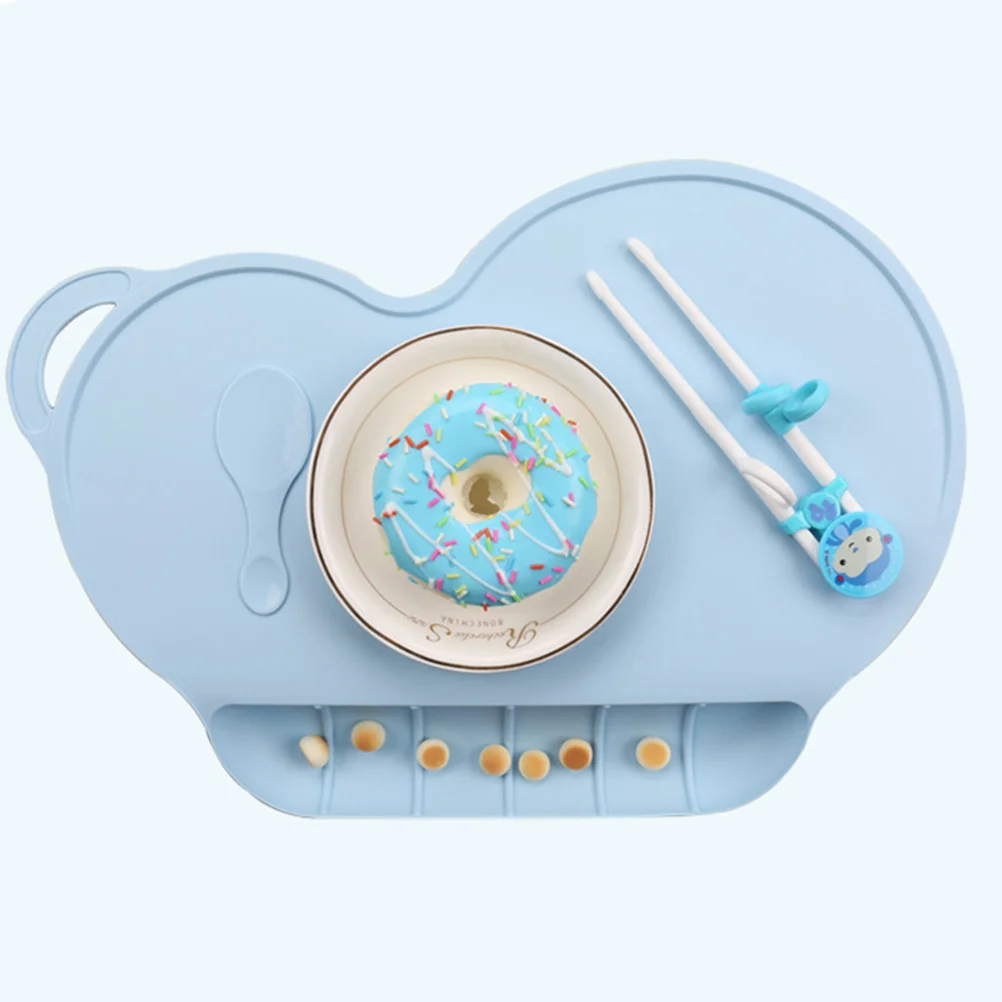 

2Pcs Baby Silicone Placemat Food Catching Tray Non-Slip Suction Mat Kids Heat Resistant Nursery Table Mat Silicone Placemat