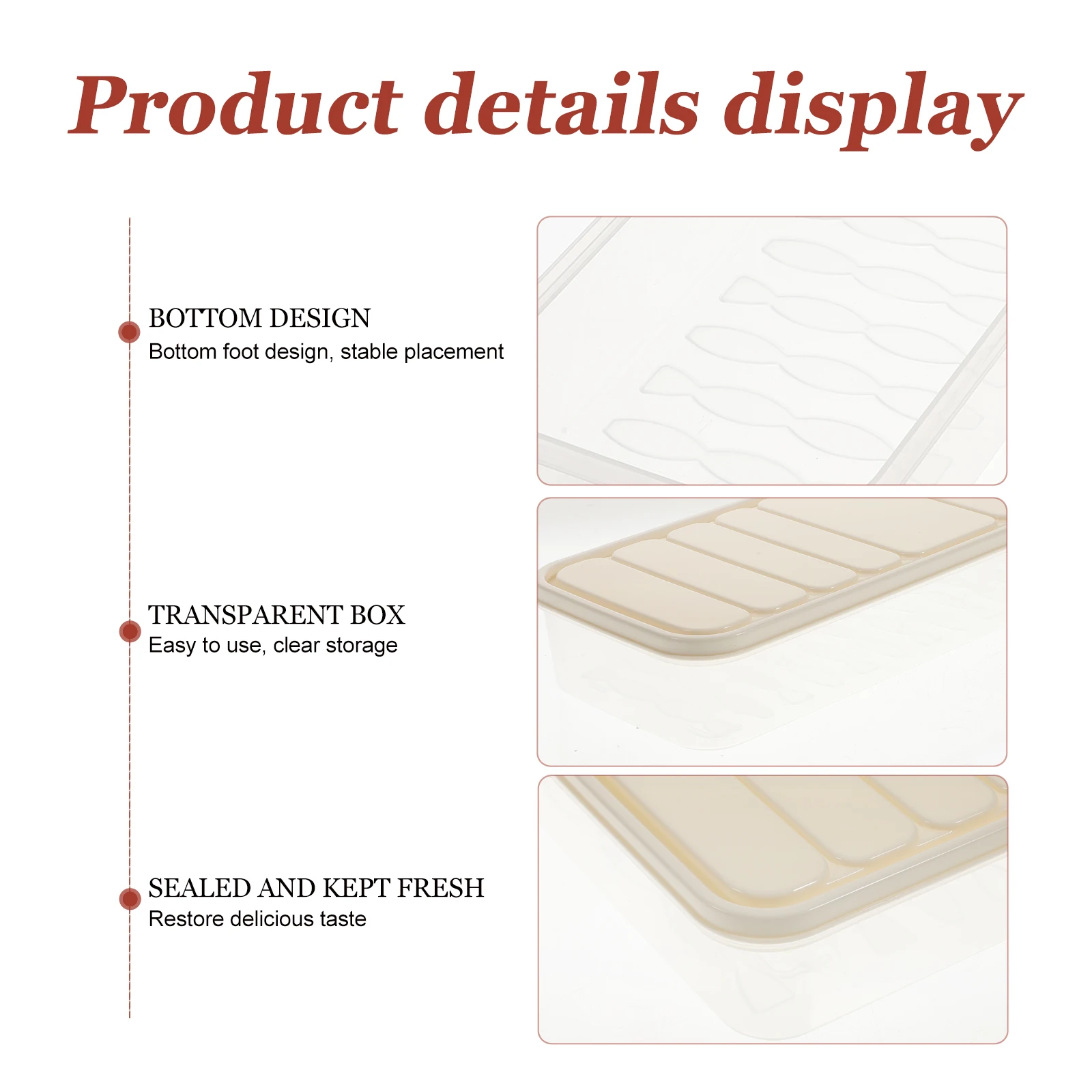 

2Pcs Food Storage Box Refrigerator Organizer Bpa Free Transparent Containers for Fruits Vegetables Meat Long Term Use