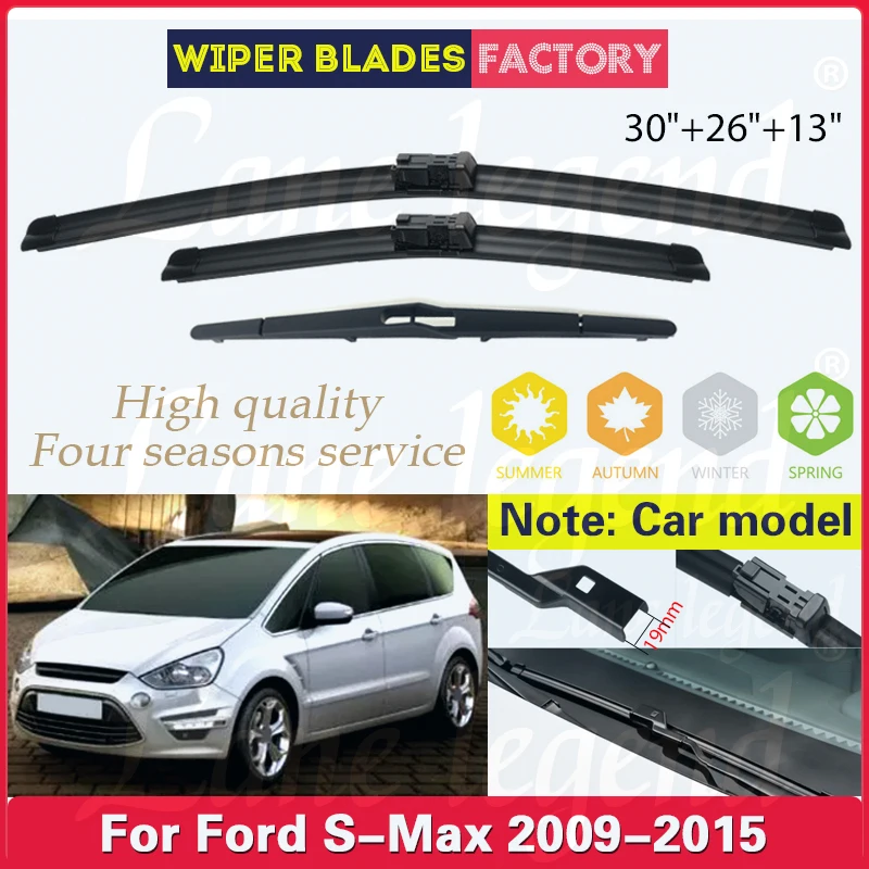 

Car Wiper For Ford S-Max Smax 2009 - 2015 Front Rear Wiper Blades Windshield Windscreen Window Brushes Car Accessories 30"26"13"