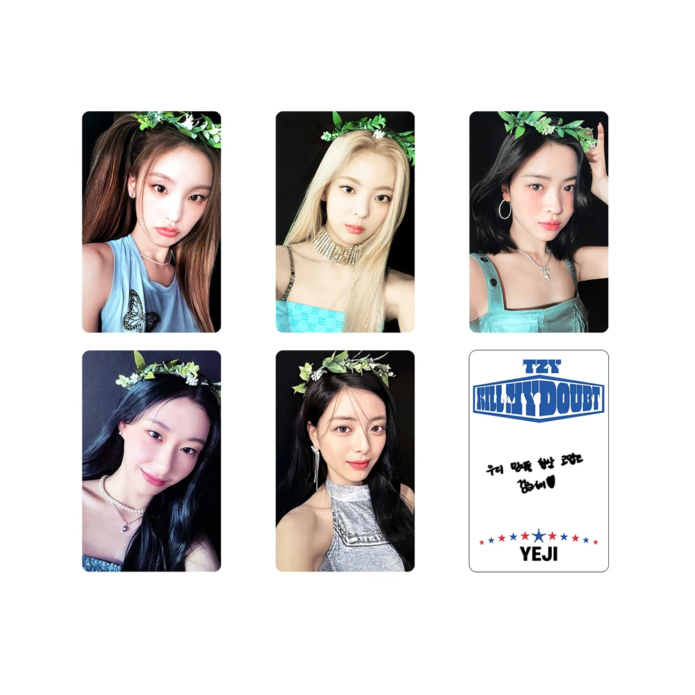 5Pcs/Set KPOP ITZY Photocards Kill My Doubt TZY Album Postcard Yeji Lia Ryujin Yuna Double-Sided LOMO Cards For Fans Collection