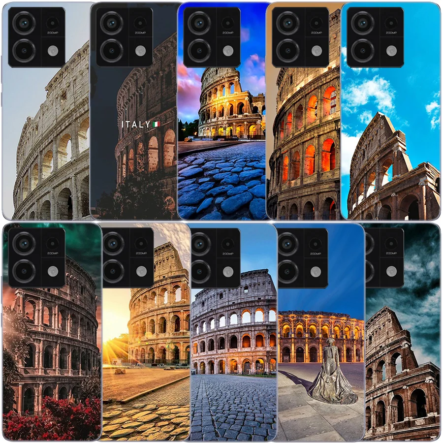 Colosseum Rome Italy Clear Phone Case For Xiaomi Redmi Note 11 11S 11T 11E 10 10S 9 9S 9T 8 8T Pro 7 K70 K60 K20 TPU Pattern Sof