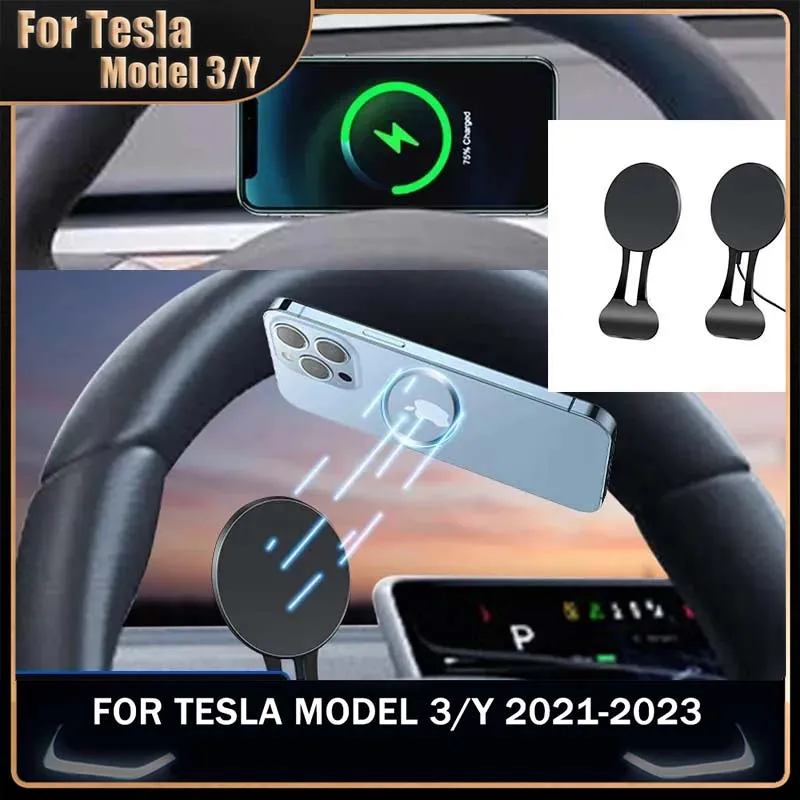 

For Tesla Model 3/Y Car Interior Accessories 2022 Part GPS Bracket Navigation Stand Steering Wheel Portable Mobile Phone Holder