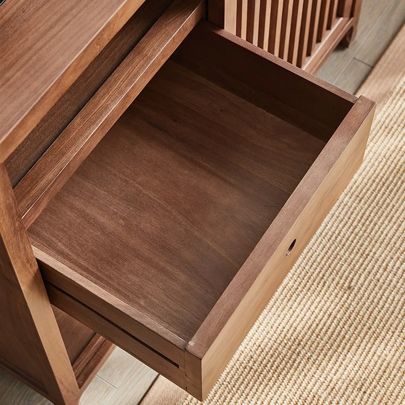 Customizable Furniture New Chinese-style Solid Wood Tea Cabinet Simple Black Walnut Tea Table