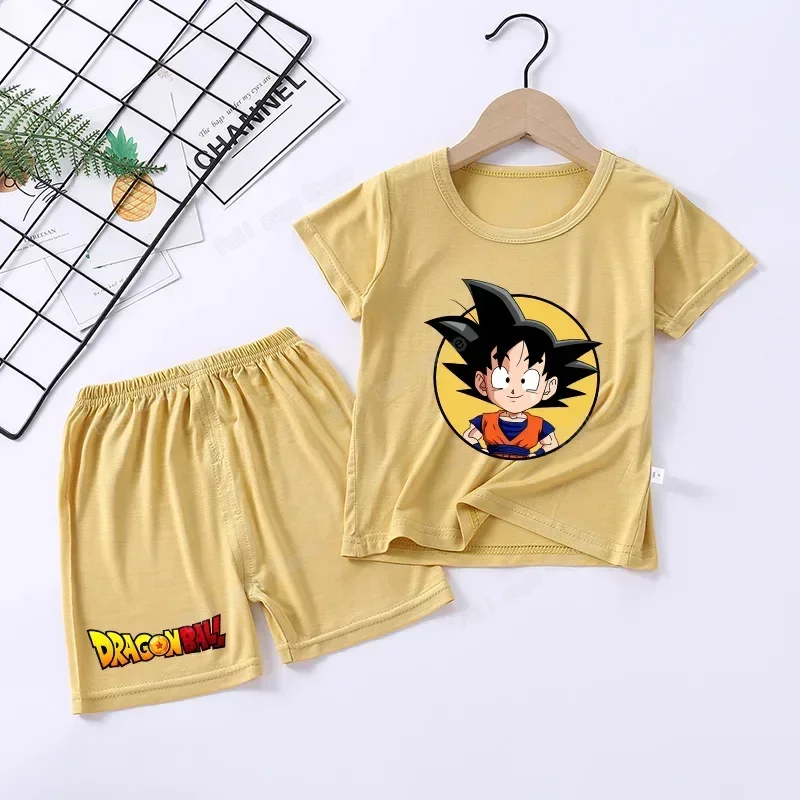 طقم بيجاما دراغون بول زد للأطفال ملابس منزلية كارتونية جوكو ملابس صيفية للأولاد ملابس نوم كاواي بأكمام قصيرة هدية