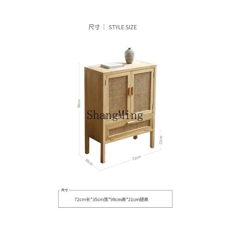 CL style solid wood dining side cabinet balcony storage against the wall tea cupboard home kitchen
