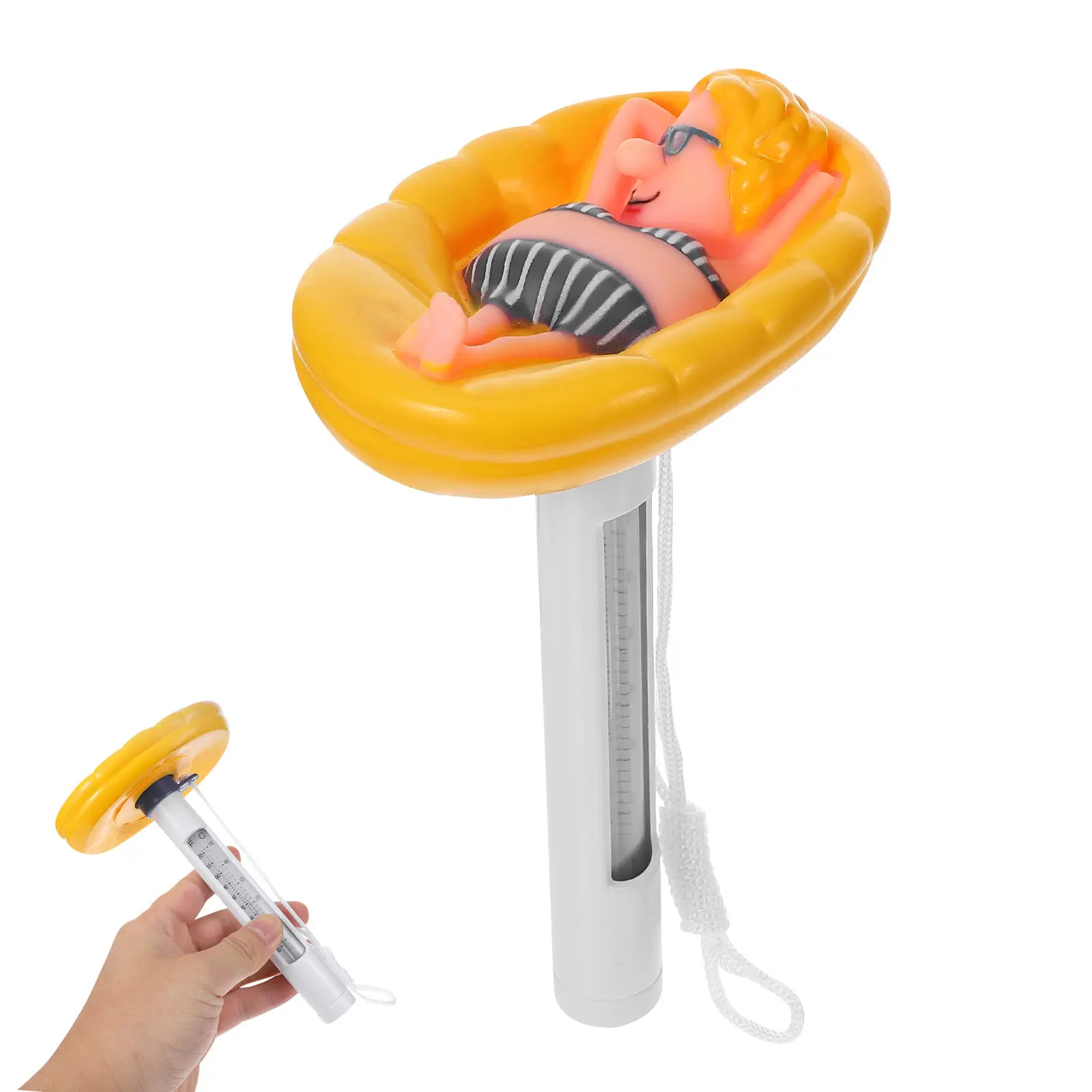 

Compact Floating Water Thermometer Cartoon Design Pool Bath Thermometer Measures Water Temperature Fast for Spa Pools Hot Tubs