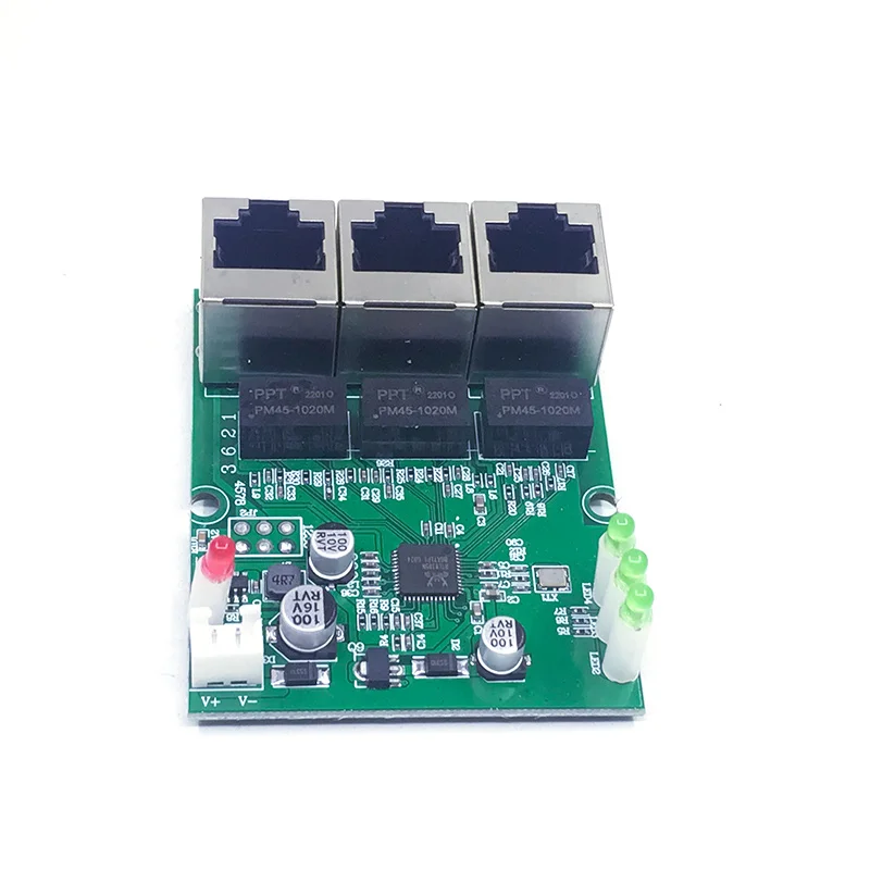Snelle Schakelaar Mini 3 Port Ethernet Switch 10/100Mbps Rj45 Netwerk Switch Hub Pcb Module Board Voor Systeem integratie Module