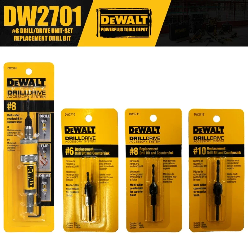 DEWALT DW2700 DW2701 DW2702 Set 3in1 Drill Drive Unit Woodworker Replacement Drill Bit Countersink Power Tool Accessories