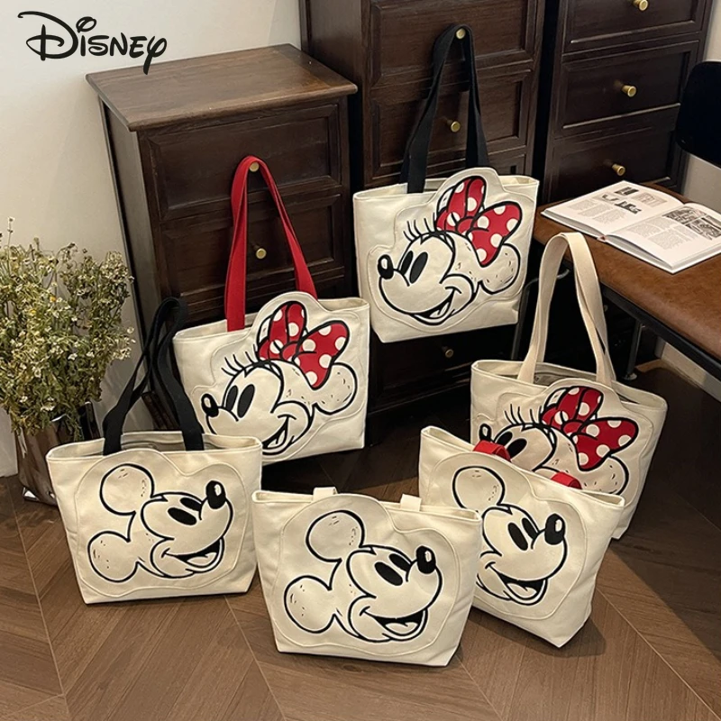 

Disney Mickey and Minnie's New Fashionable and High Quality Women's Shoulder Bag Cartoon Versatile Large Capacity Shopping Bag