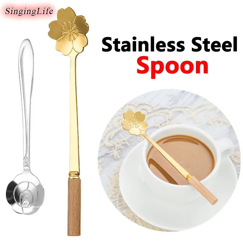 Stainless Steel Spoon Rose Gold Silver Scoop Coffee Spoon Small Coffee Tea Spoon Fancy Sugar Dessert Teaspoon Bar Cafe Tableware