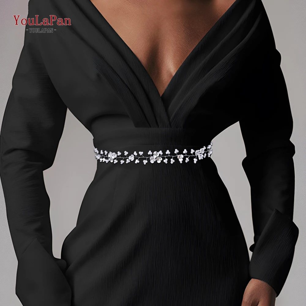 

YouLaPan Wedding Dress Waists Chain Accessories Bride Handmade Beaded Belts Women Banquet Party Gown Sash Handmade Belt SH761