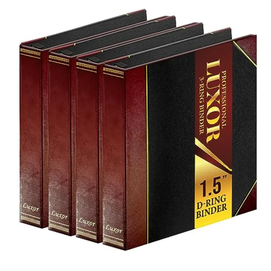 

of Professional Luxor 3 Ring Binder Locking Slant Angle DRings Maroon Turned Edge Flat Durable Heavy Duty Presentation Folder B