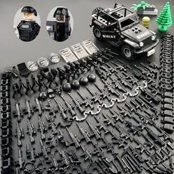 Military Car Jeeps Armored Vehicle Model Commandos Weapons Guns Special Forces Police SWAT Gangster Soldier Building Block Toy