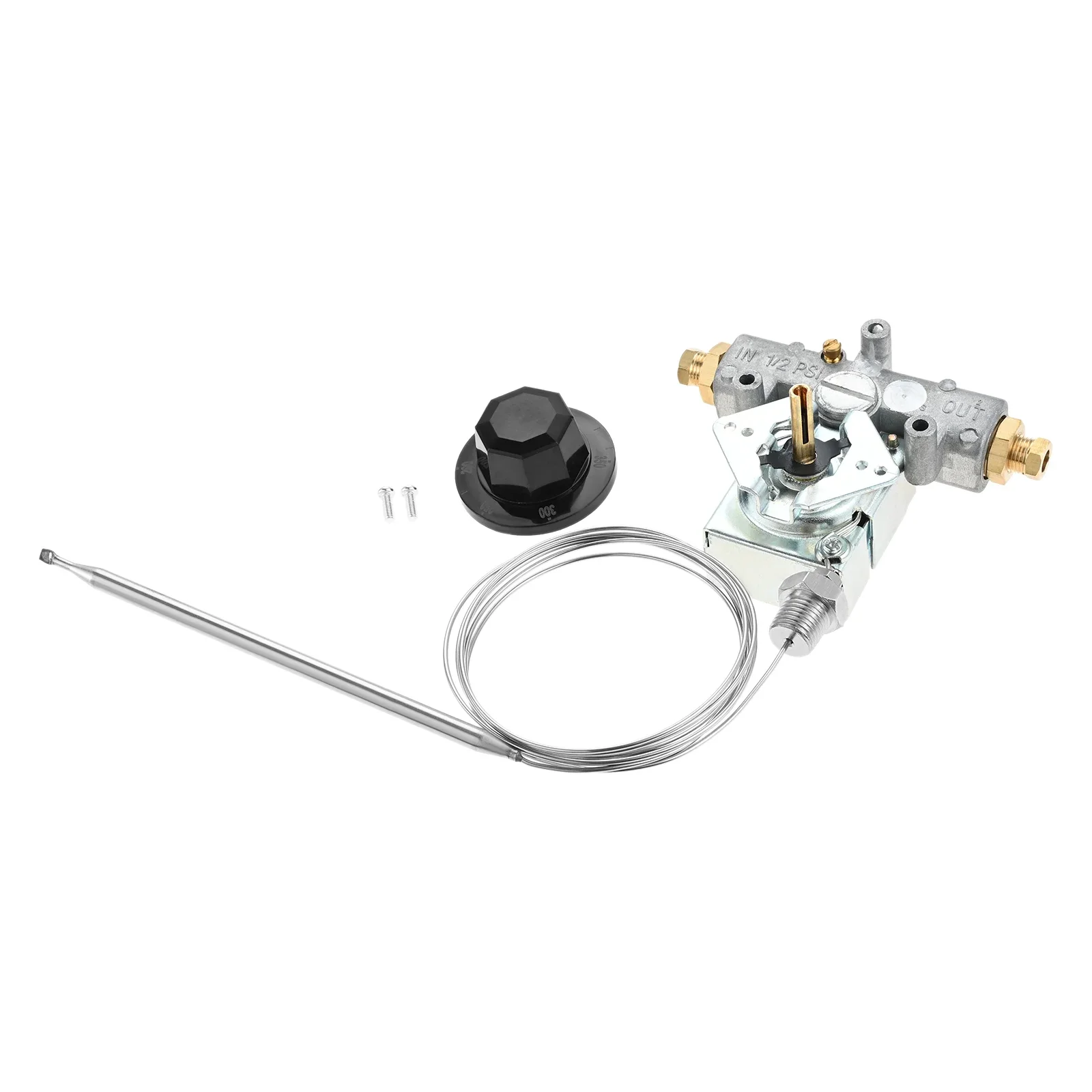 Термостат для газовой фритюрницы, совместимый с Pitco P5047588 GSA60301800 4290-006, газовый термостат с диапазоном F 200-400 F, 1/4 дюйма, Mpt, коробка для вещей