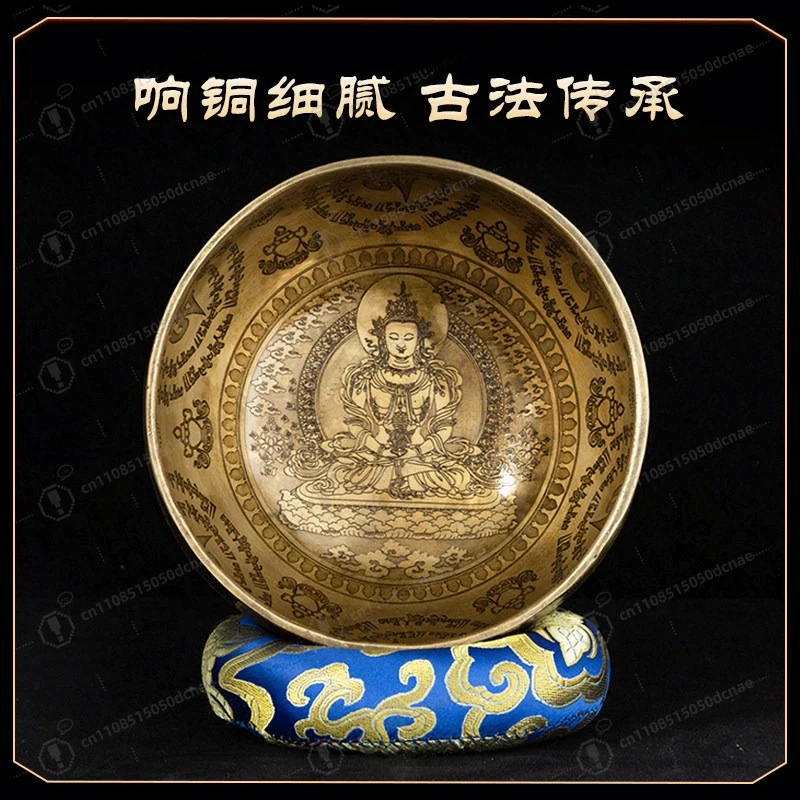 

Hand-Engraved Buddha Singing Bowl - Sacred Art Piece for Meditation & Yoga, Unique Spiritual Gift with Healing Sound
