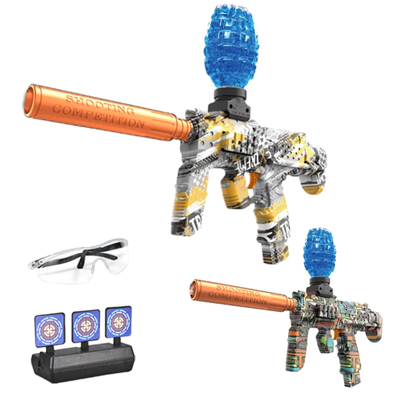 Pistola de juguete MP7, pelota eléctrica automática para exteriores, pistola deportiva de tiro, juego interactivo de fiesta de verano para niños y adultos
