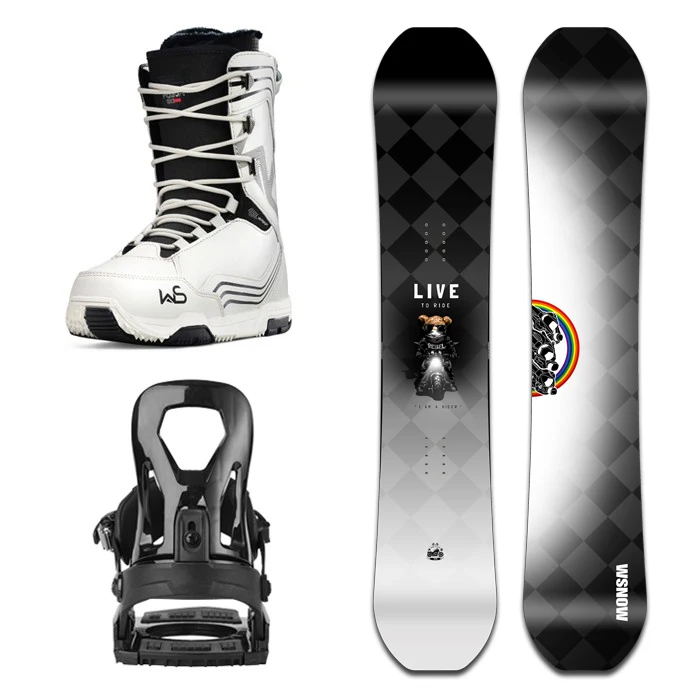 بدلة سباق التزلج الخشبية للبالغين، مجموعة كاملة من لوح نحت مسطح للرجال والنساء، حامل على الجليد، نمط رياضي #3