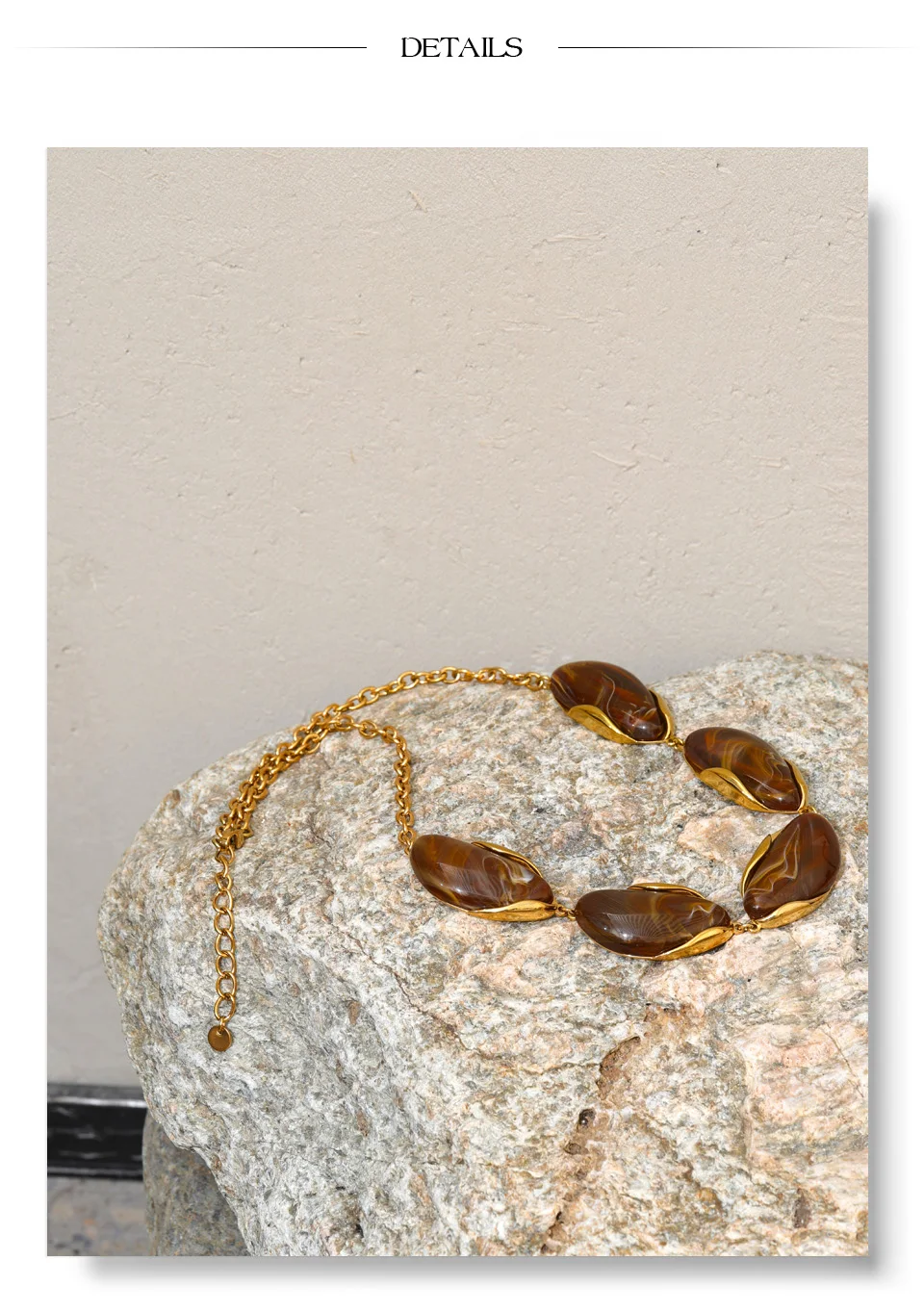 Yhpup New Arrivals Natural Stone Rectangle Triangle Necklace Pendant Exclusive