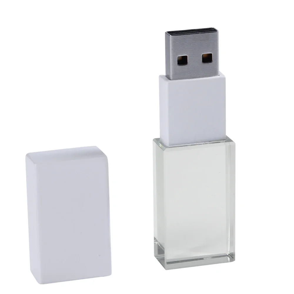 JASTER Crystal USB 2.0 Flash Drive 128GB Creatieve huwelijksgeschenken Pen Drive 64GB 100% echte capaciteit Pendrive Gratis aangepast logo 32GB