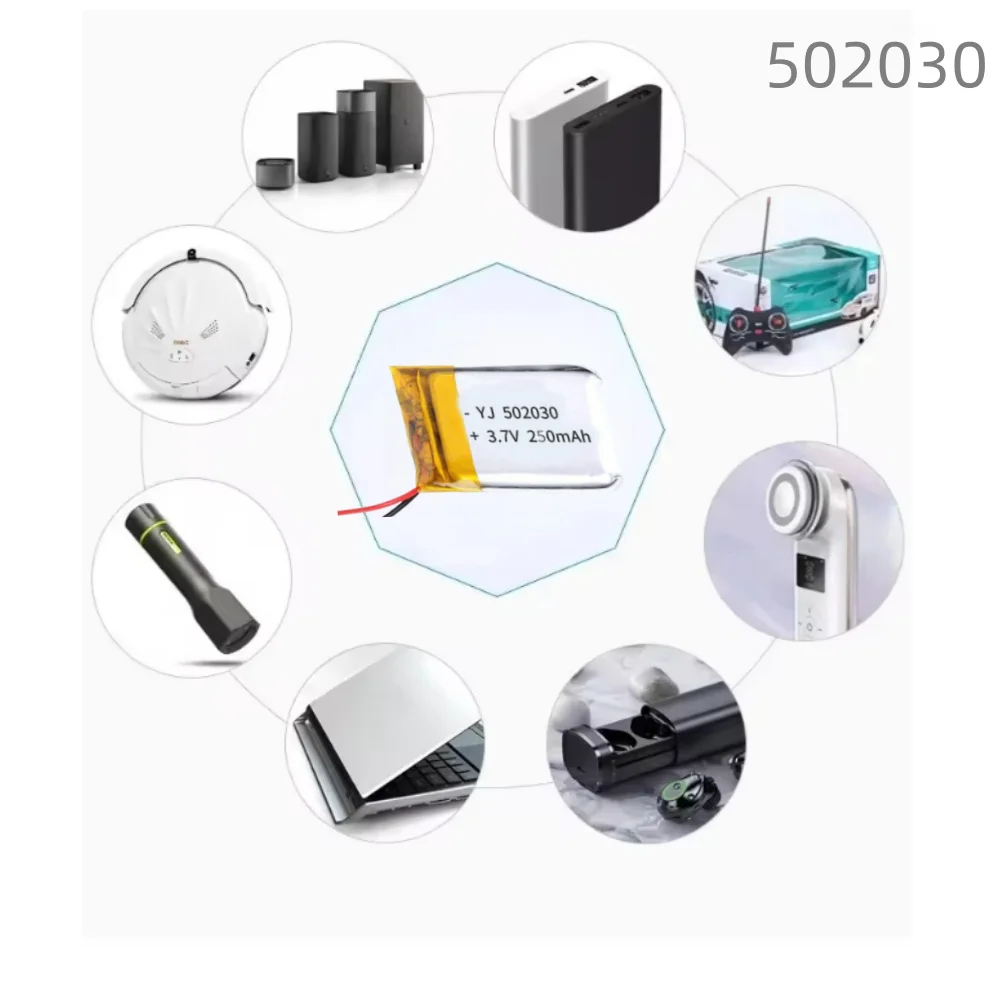 1-10PCS 3.7V Polymer Lithium LiPo Rechargeable Battery 502030 For Bluetooth Headset, Beauty Instrument, Selfie Stick, Spray, Etc