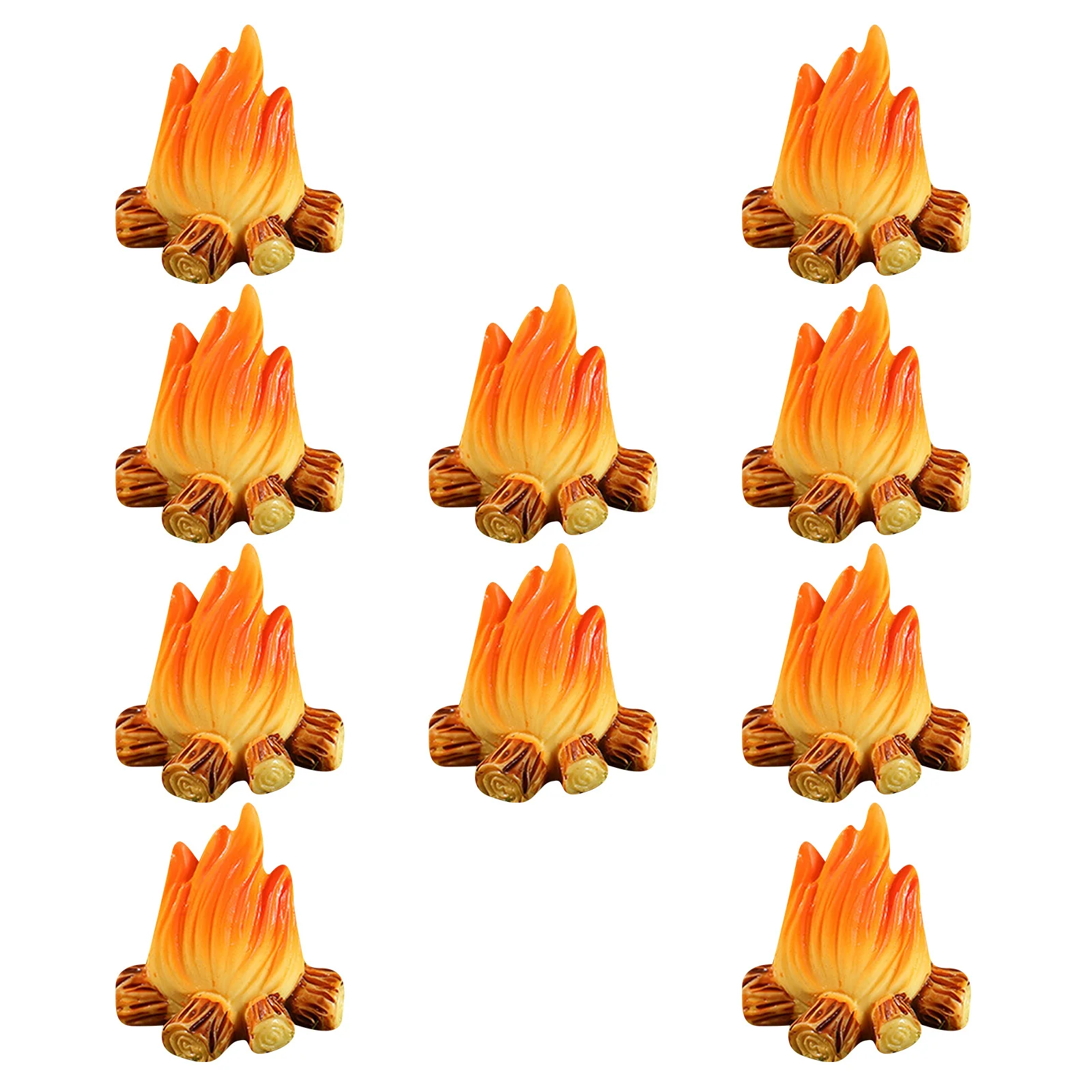 

Fake Fire Resin Campfire Model 10Pcs Miniature Fireplace Ornament for Halloween Decor Artificial Flame Landscape Micro Figurine