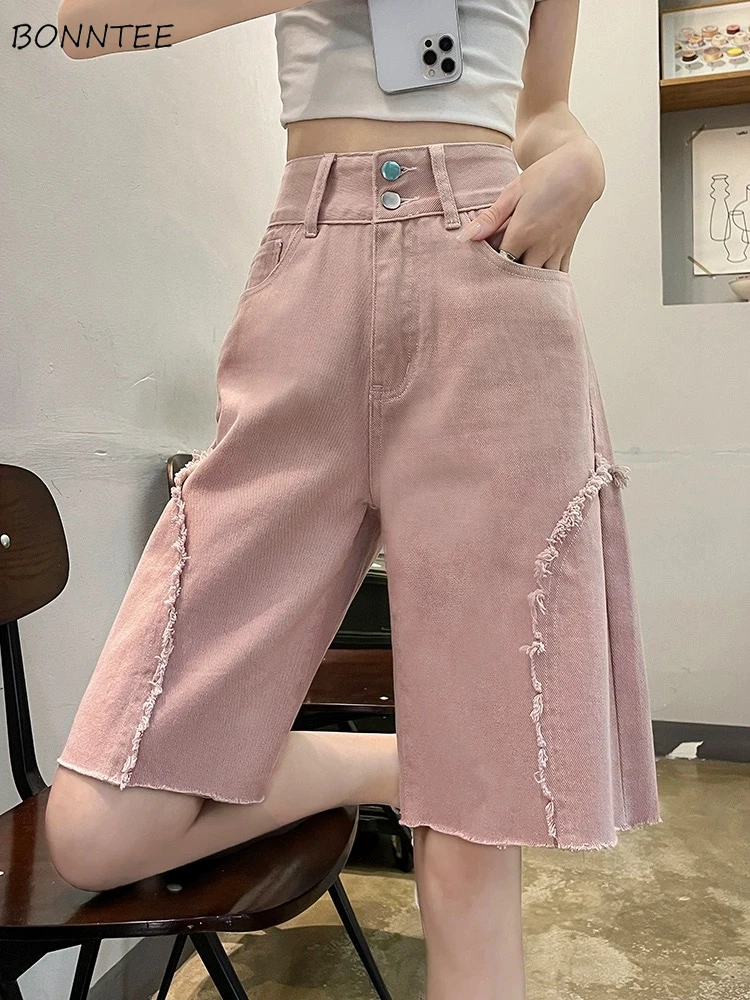 Shorts Women Summer Comfortable All-match Leisure Loose Korean Style Retro Design Denim Simple Streetwear Fashion Empire Solid