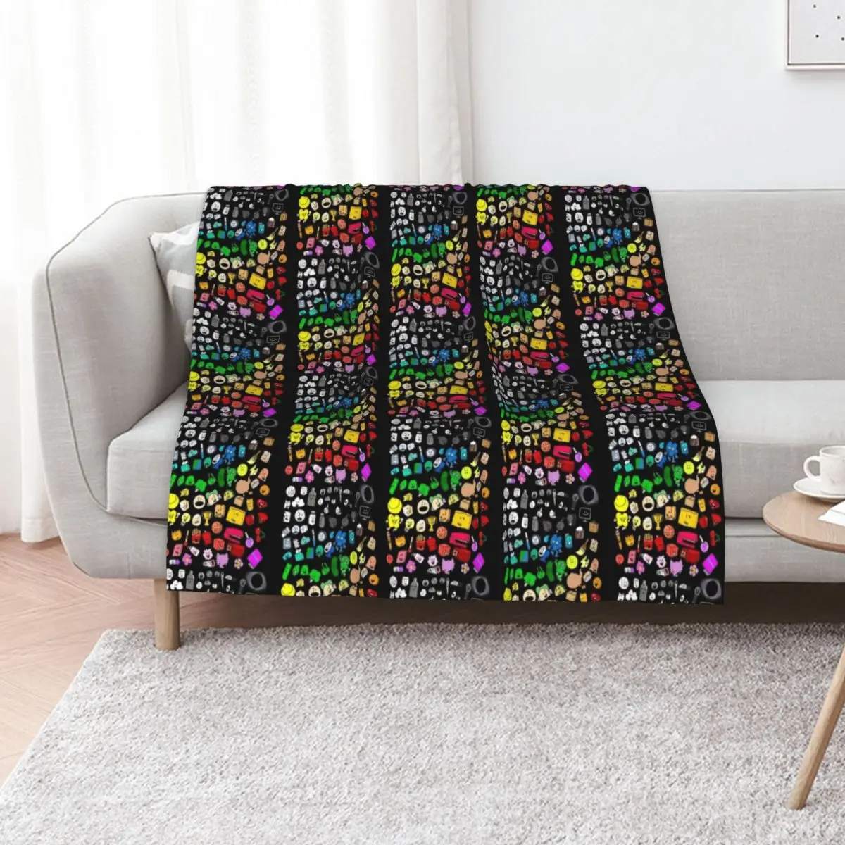 

BFDI Inanimate Insanity All Characters (Transparent) Throw Blanket Giant Sofa Sleeping Bag Plaid Hair Blankets