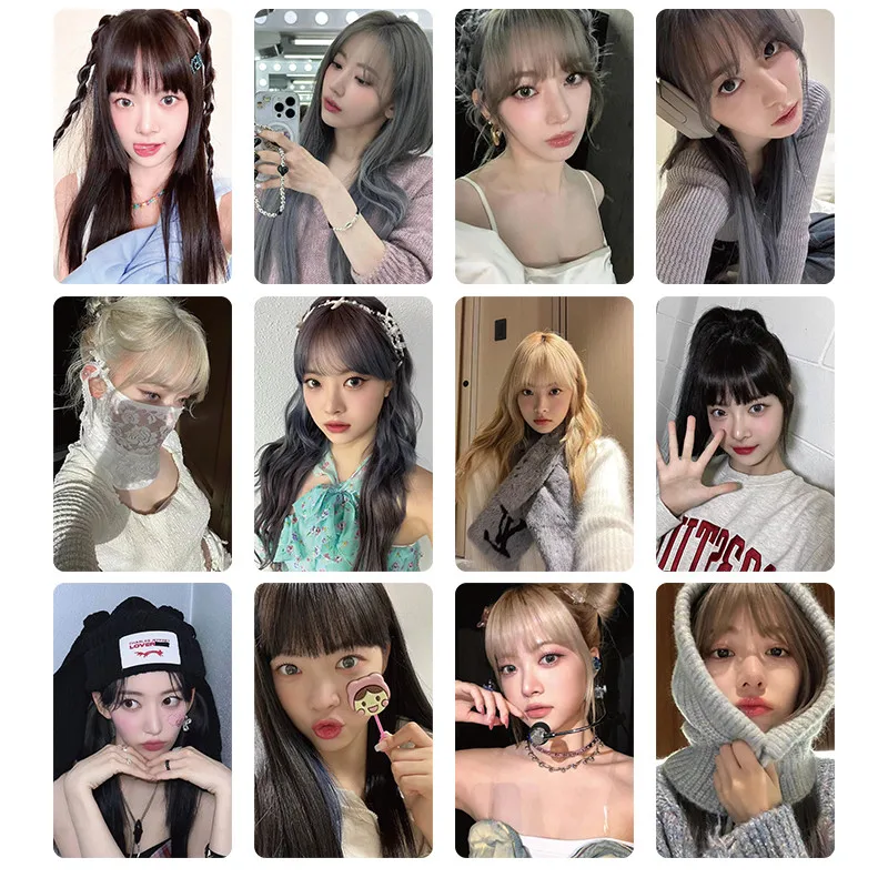 55Pcs Kpop Girls Group LESSAREFIM New Album Lomo Card Photocards Double Sided Printd Postcards Fans Collection