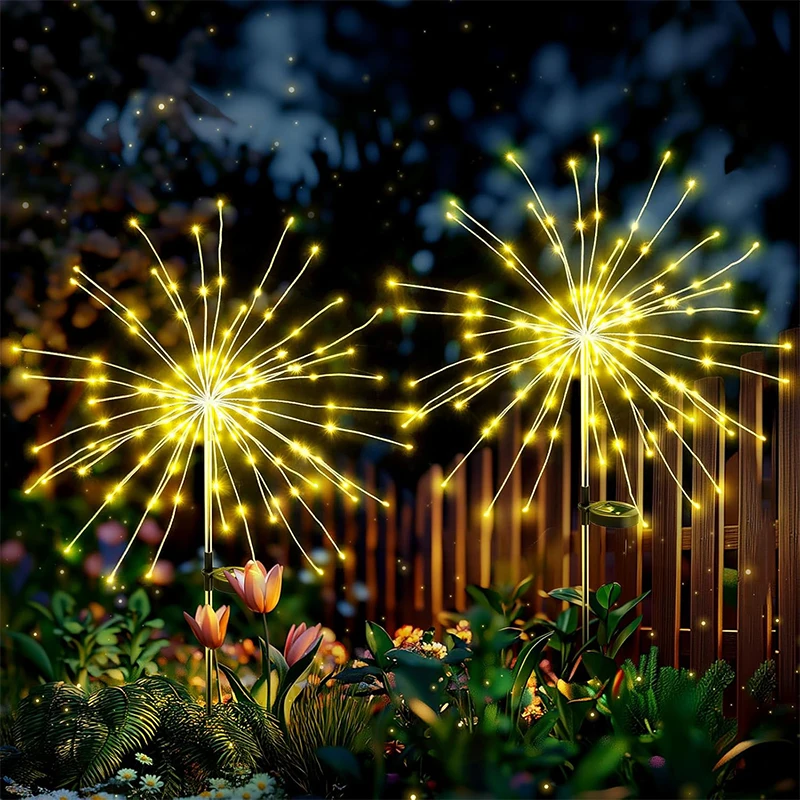 

1/2/4Pcs Solar LED Firework Fairy Light Outdoor Garden Decoration Lawn Pathway Light For Patio Yard Party Christmas Wedding