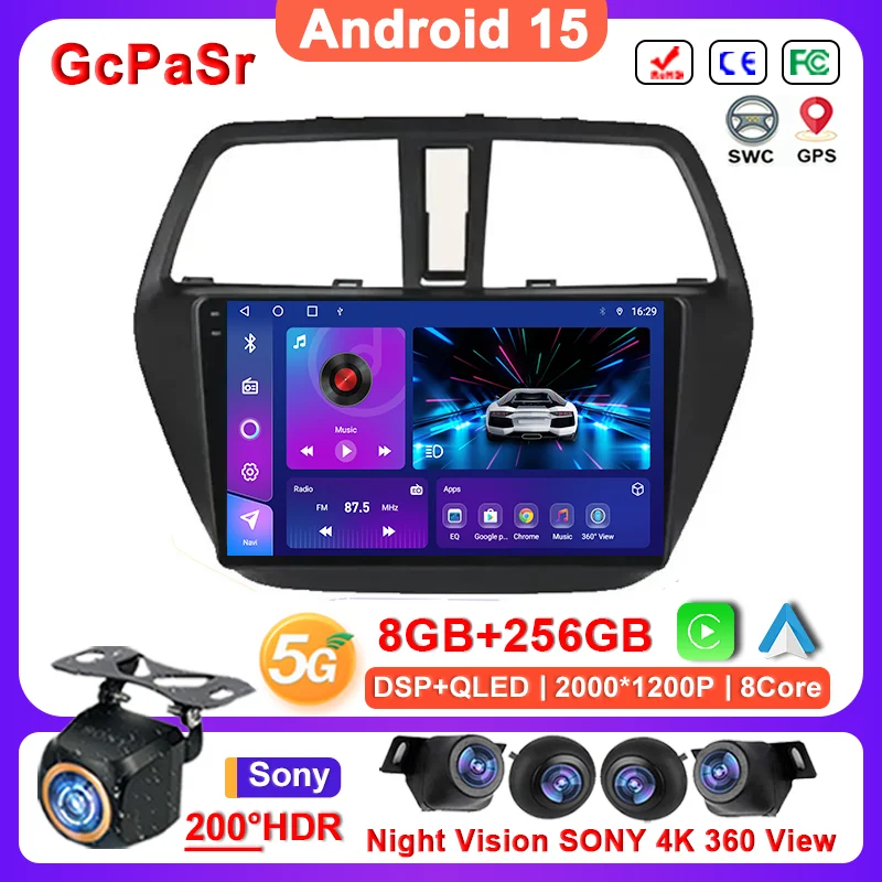 

Car Android 15 For Suzuki SX4 2 S-Cross 2012-2016 Auto Multimedia Player GPS Navigation No 2din DVDCPU QLED Screen Dash Cam 7862