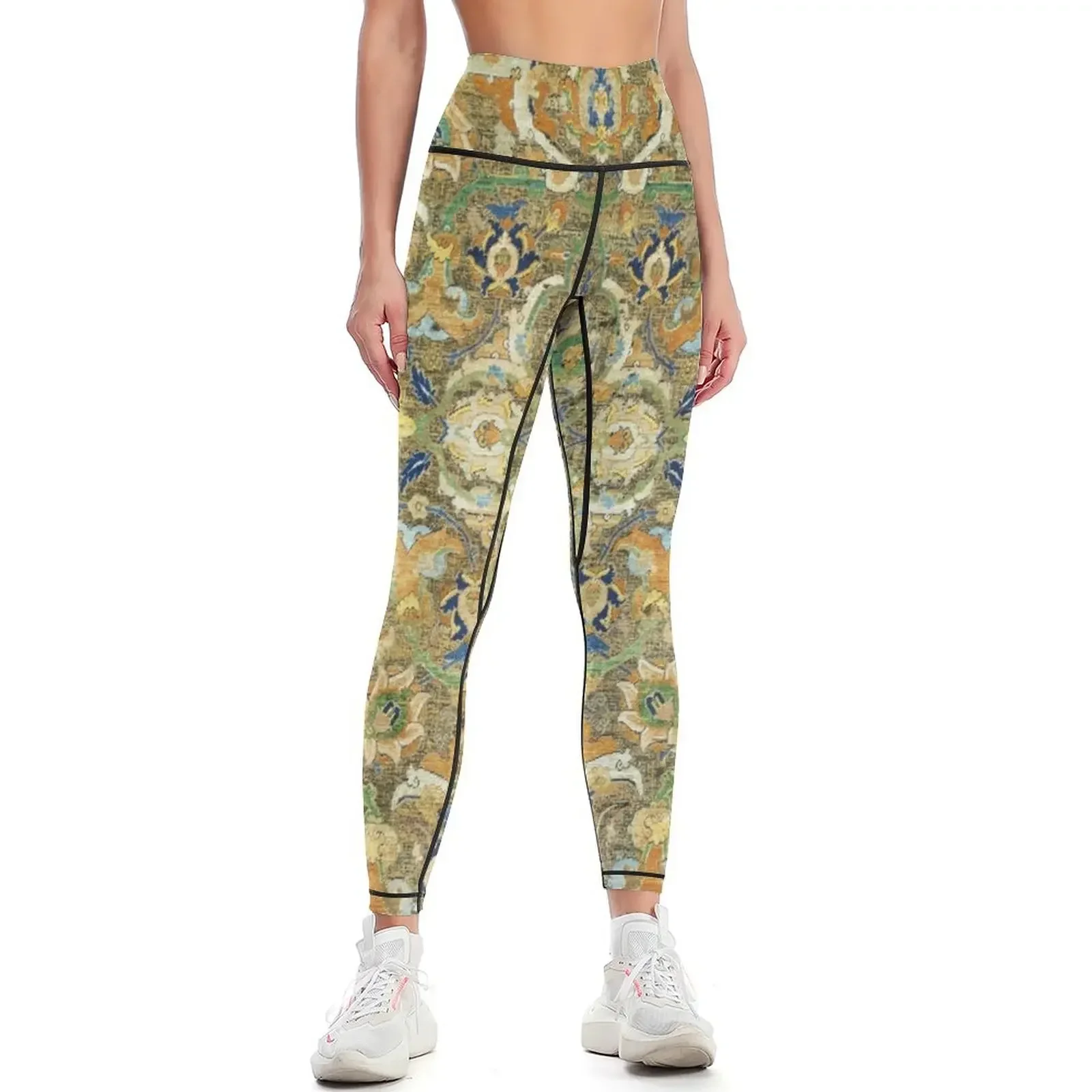 Safavid 'Polonaise' 17th Century Persian Carpet Print Leggings Golf wear gym's clothing Female legging pants Womens Leggings