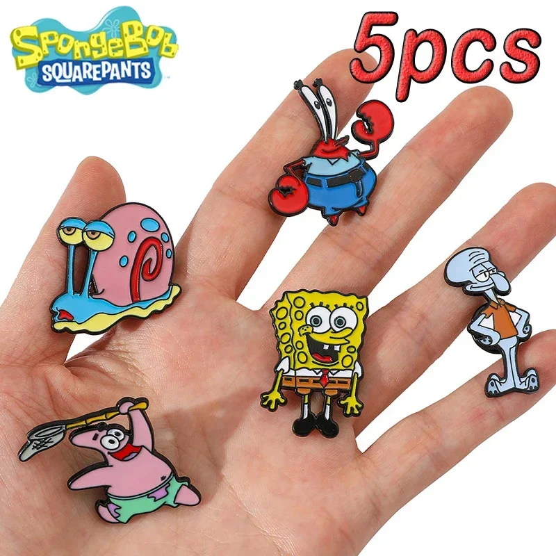 New Sponge-bob Enamel Pins Anime Cute Brooches Lapel Pin Hats Backpack Metal Badge for Women Fashion Cartoon Jewelry Accessory