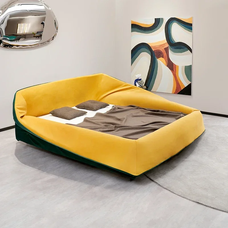 Modern simple double fabric floor-to-ceiling bird's nest bed