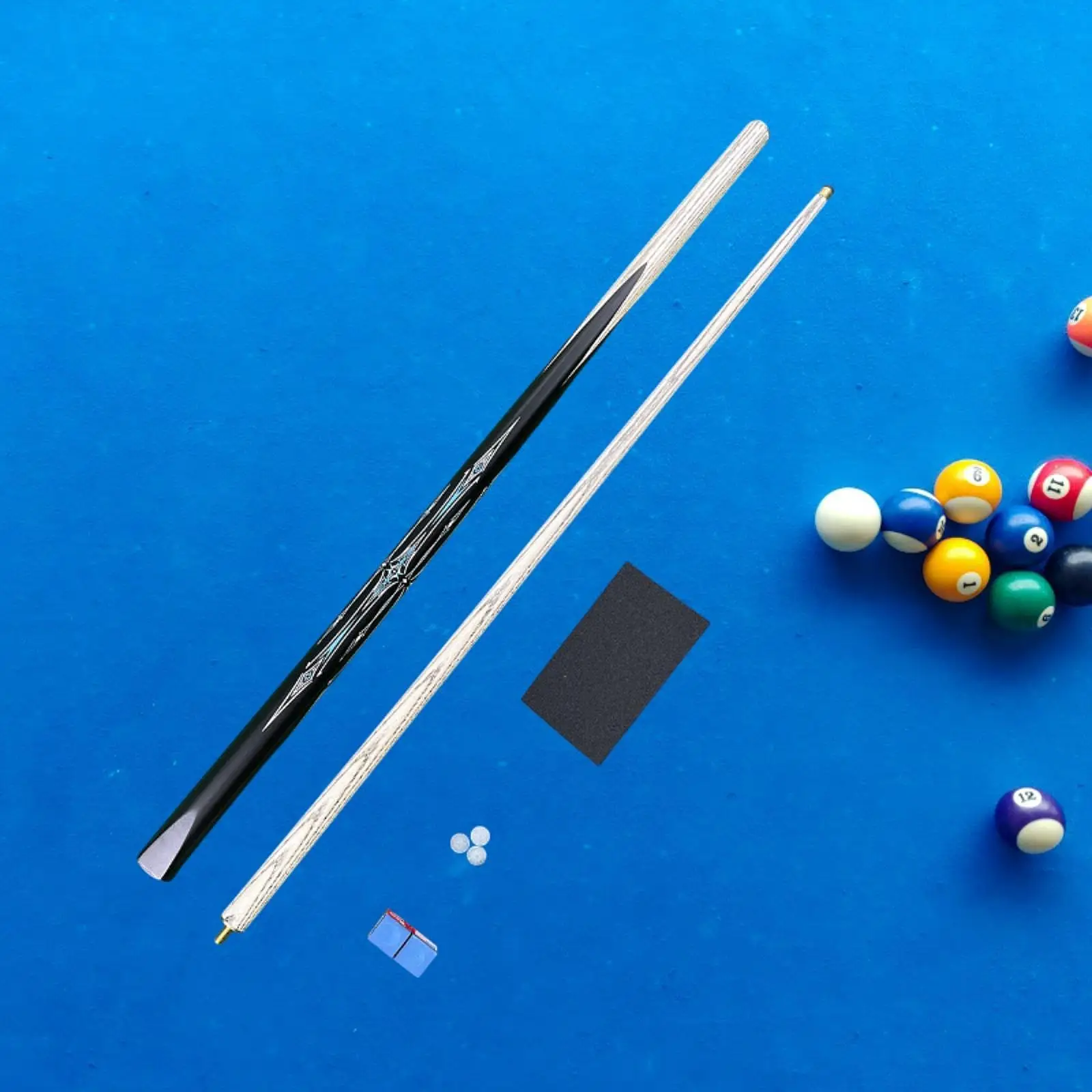 Taco de sinuca profissional chinês preto oito taco de bilhar duas seções 57