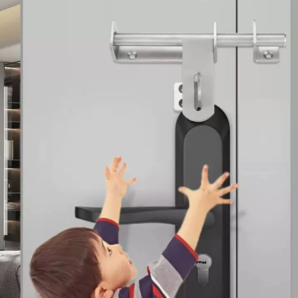 

Easy To Use 304 Stainless Door Bolts Catch Lock Heavy Duty Safety Door Buckle Hasp Thickened 6/8 Inch Door Lock Buckle Guard