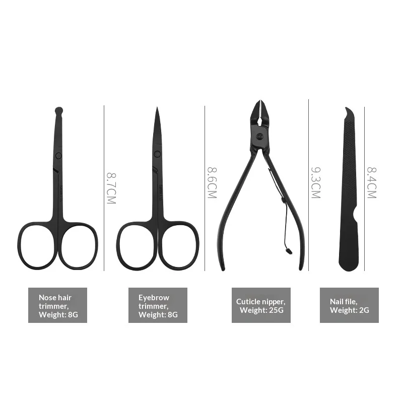 مجموعة أدوات قص الأظافر وتلميع الأظافر من الفولاذ المقاوم للصدأ - مجموعة أدوات تشذيب الأظافر مكونة من 32 قطعة مع مقصات أظافر وملفات أظافر
