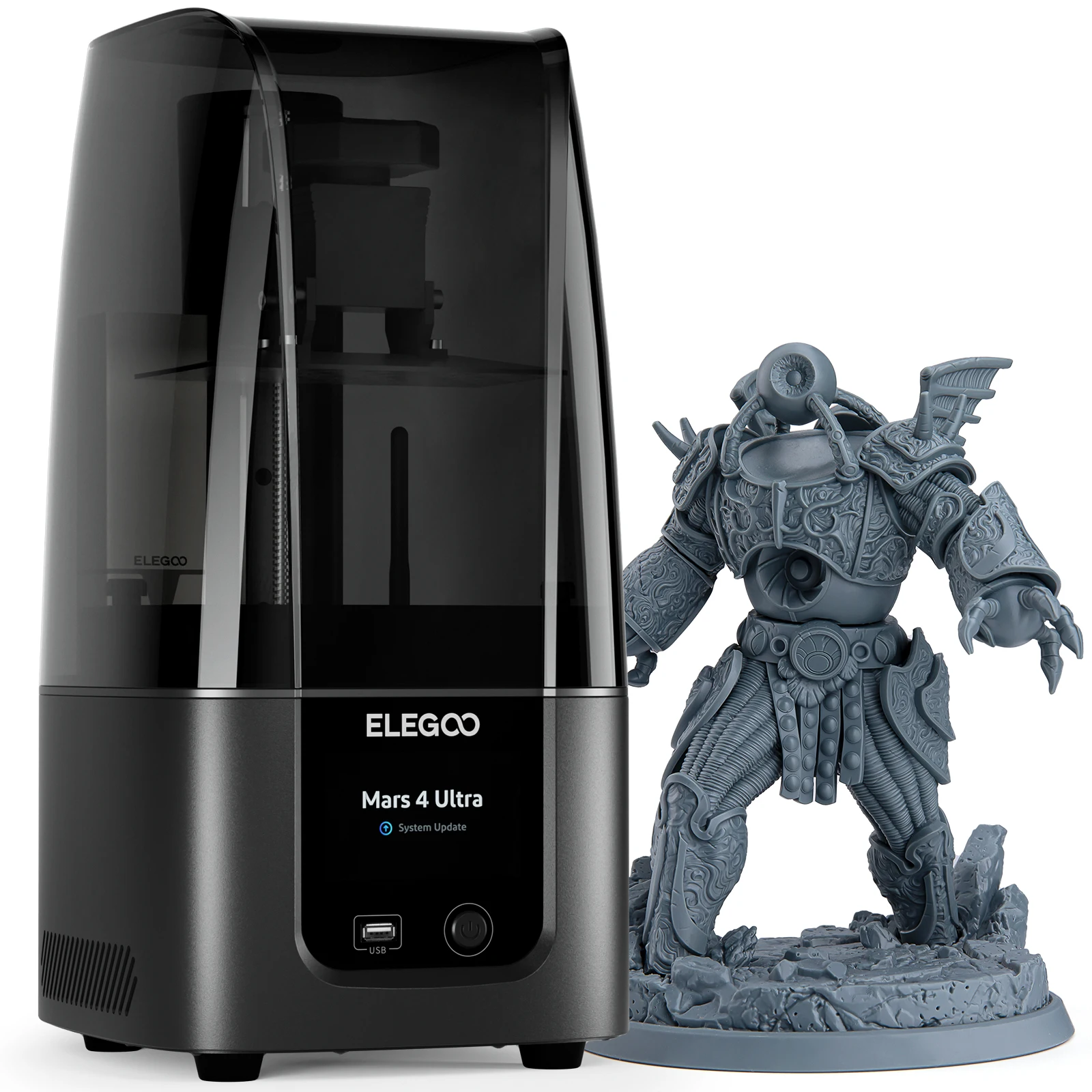 طابعة ELEGOO MARS 4 ULTRA MSLA ثلاثية الأبعاد مع شاشة LCD أحادية 7 بوصة 9K تصل إلى 150 مم/ساعة سرعة طباعة نقل WiFi مقاس 153 × 77 × 165 مم