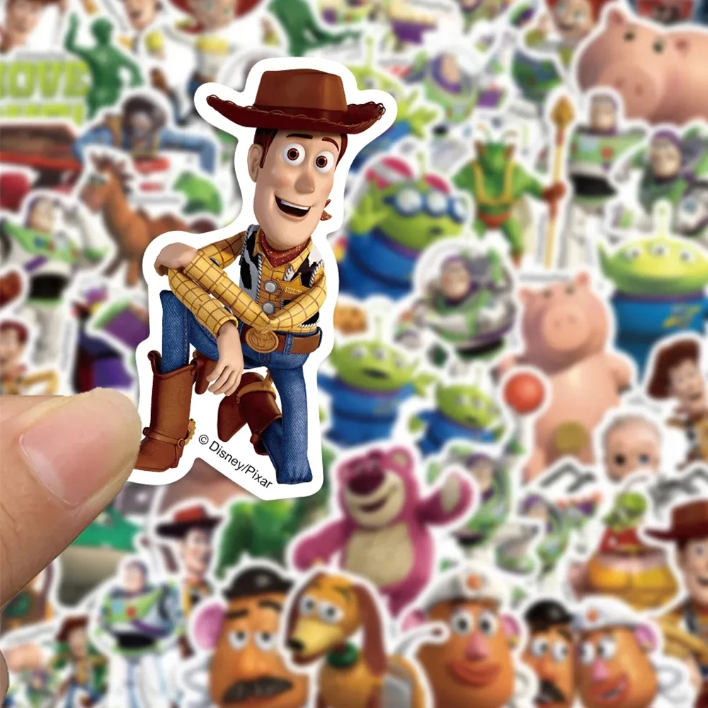 50pcs Cute Disney 3D Toy Story Stickers Aesthetic Buzz Lightyear Alien Cartoon Decals Waterproof Cool Graffiti Laptop Diary