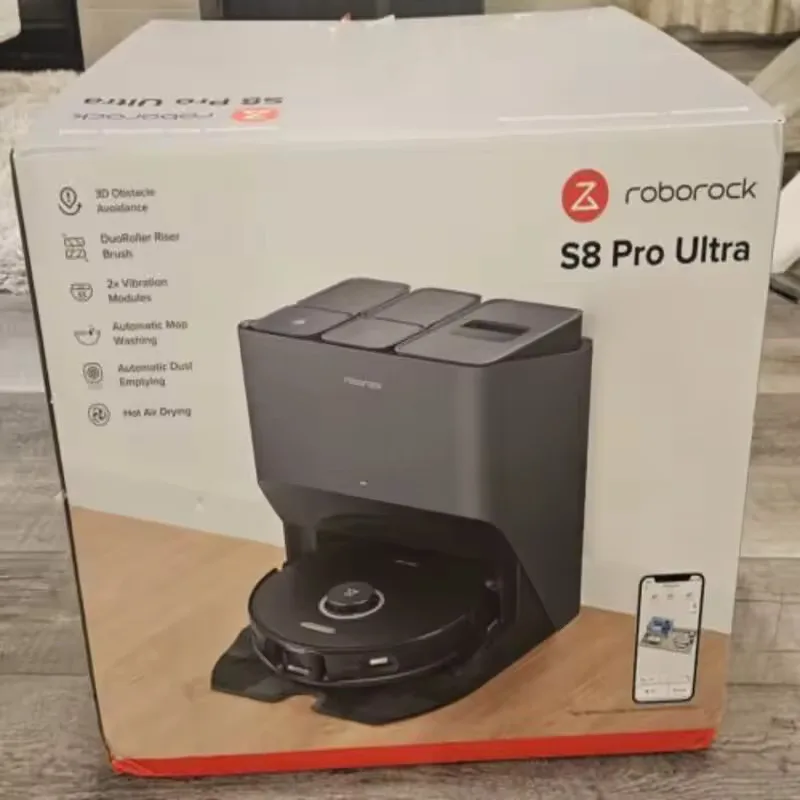 Authentic SALES roborock S8 Max Ultra Robot Vac_uum and Mop Combo, Auto Mop Drying Washing, Self-Emptying, Self-Refilling
