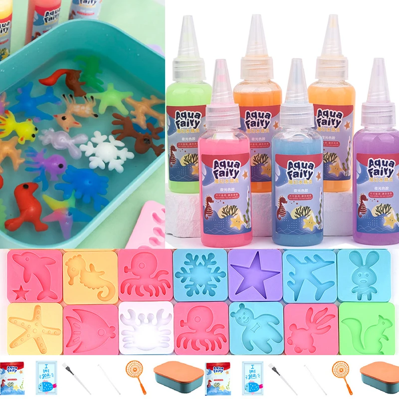 Full Set DIY Fairy Magic Water Elf Ocean Mold For Kids 3D Handmade Kits Aqua Fairy Gel Toy Set Handicrafts Toys Christmas Gift