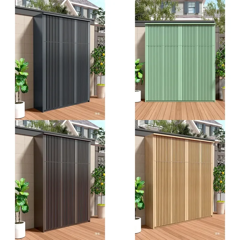 Aluminum Outdoor Storage Cabinet Weatherproof Garden Locker Large Capacity Shoe Organizer for Balcony Courtyard Villa