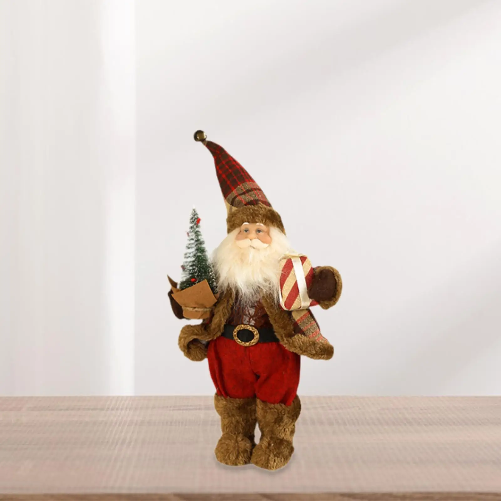 Christmas Figurine Ornament Lovely Standing Display Props Santa Claus Figure for Holiday Collection Party Favors Home Fireplace