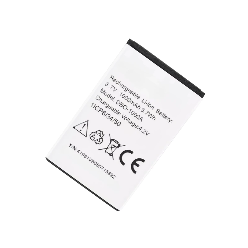 3.7 فولت 1000 مللي أمبير بطارية DBO-1000A عالية الجودة لـ DORO 1372 / 2404 / 1370 بطارية قابلة للشحن استبدال Bateria