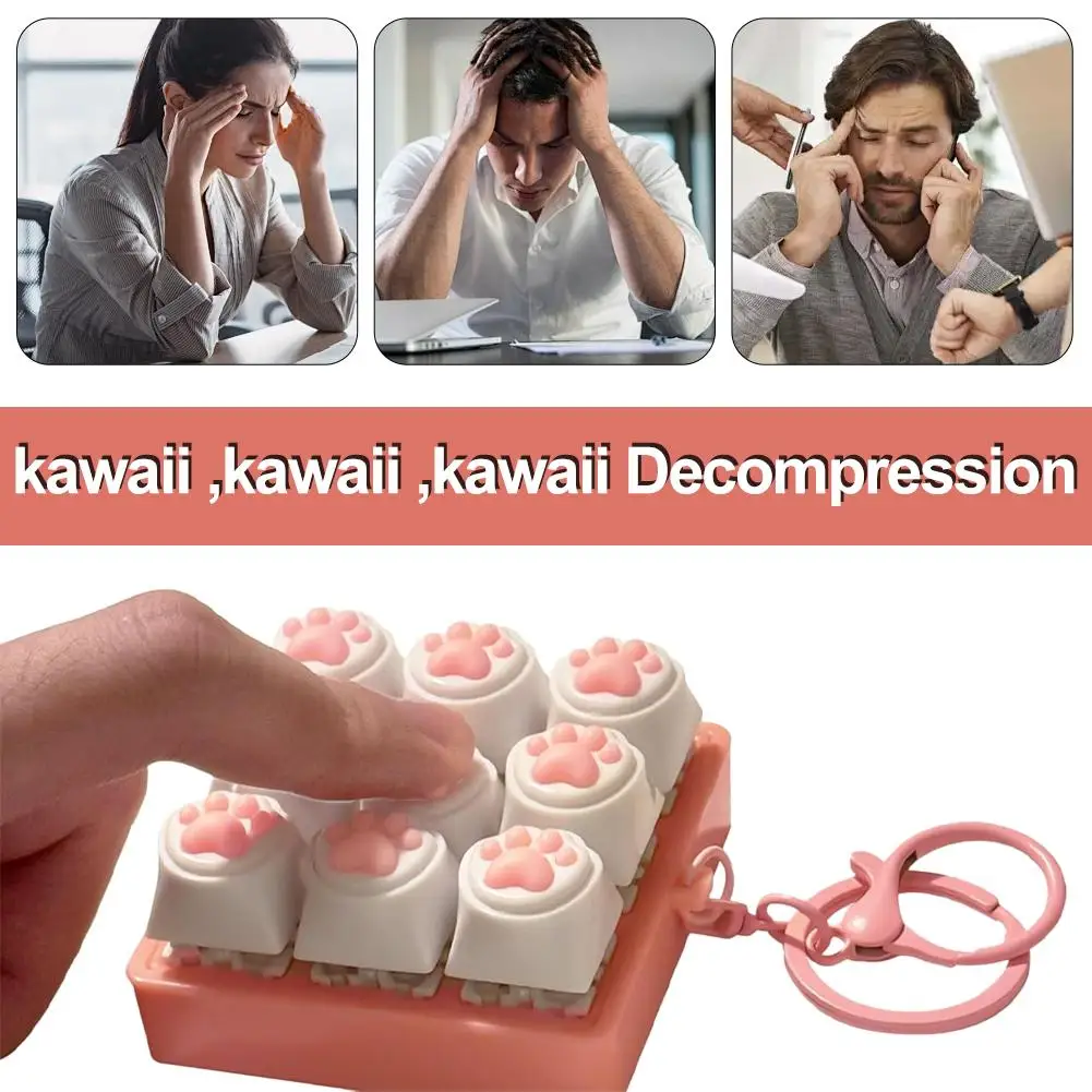 9 مفاتيح لوحة المفاتيح مفتاح لعبة القط الكفوف إصبع زر الإجهاد الإغاثة اللعب لوحة المفاتيح الميكانيكية أغطية المفاتيح المفاتيح مكتب الضغط الهدوء