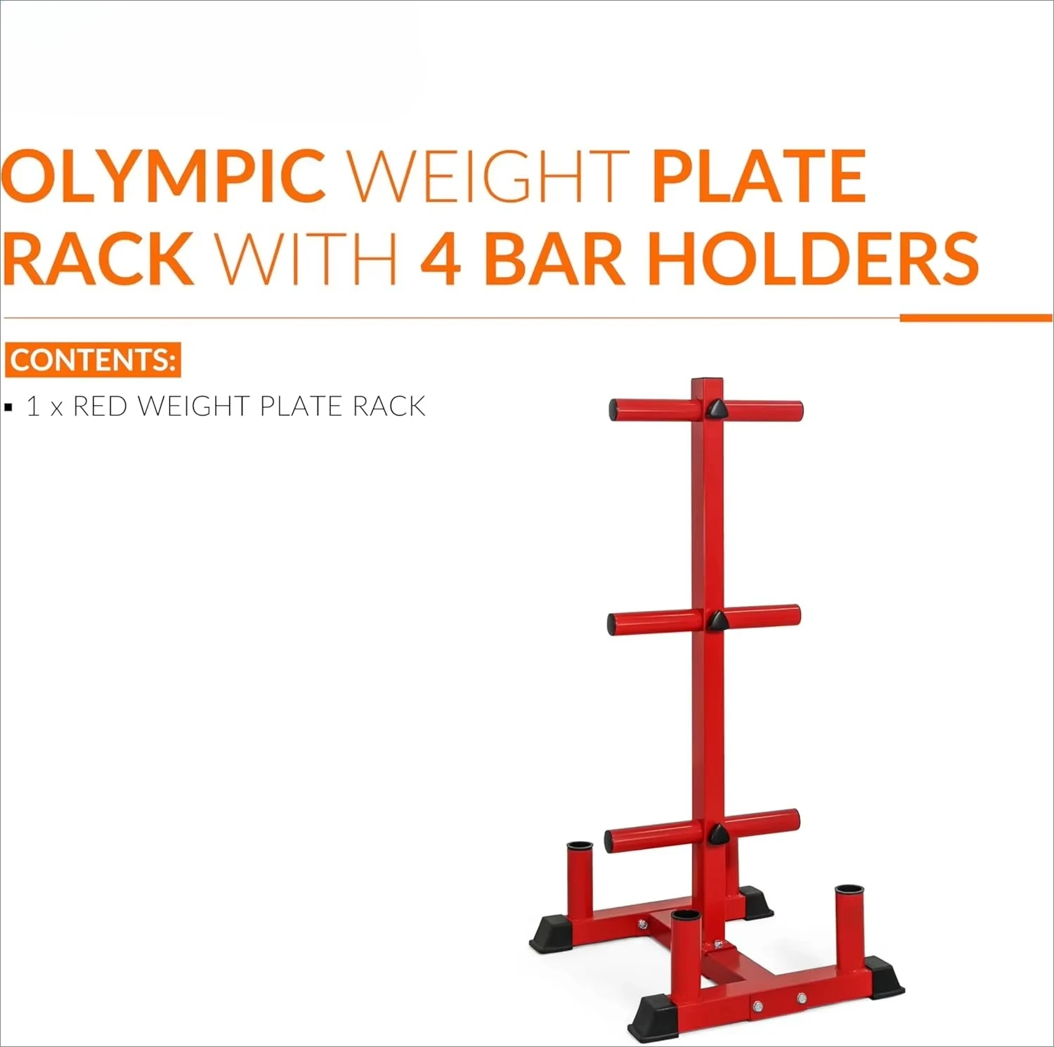 CAP for Bumper Plate Tree Rack 6 Weight Plate Posts 4 Barbell Holders-Heavy-Duty Steel 660 Lbs Load Capacity |