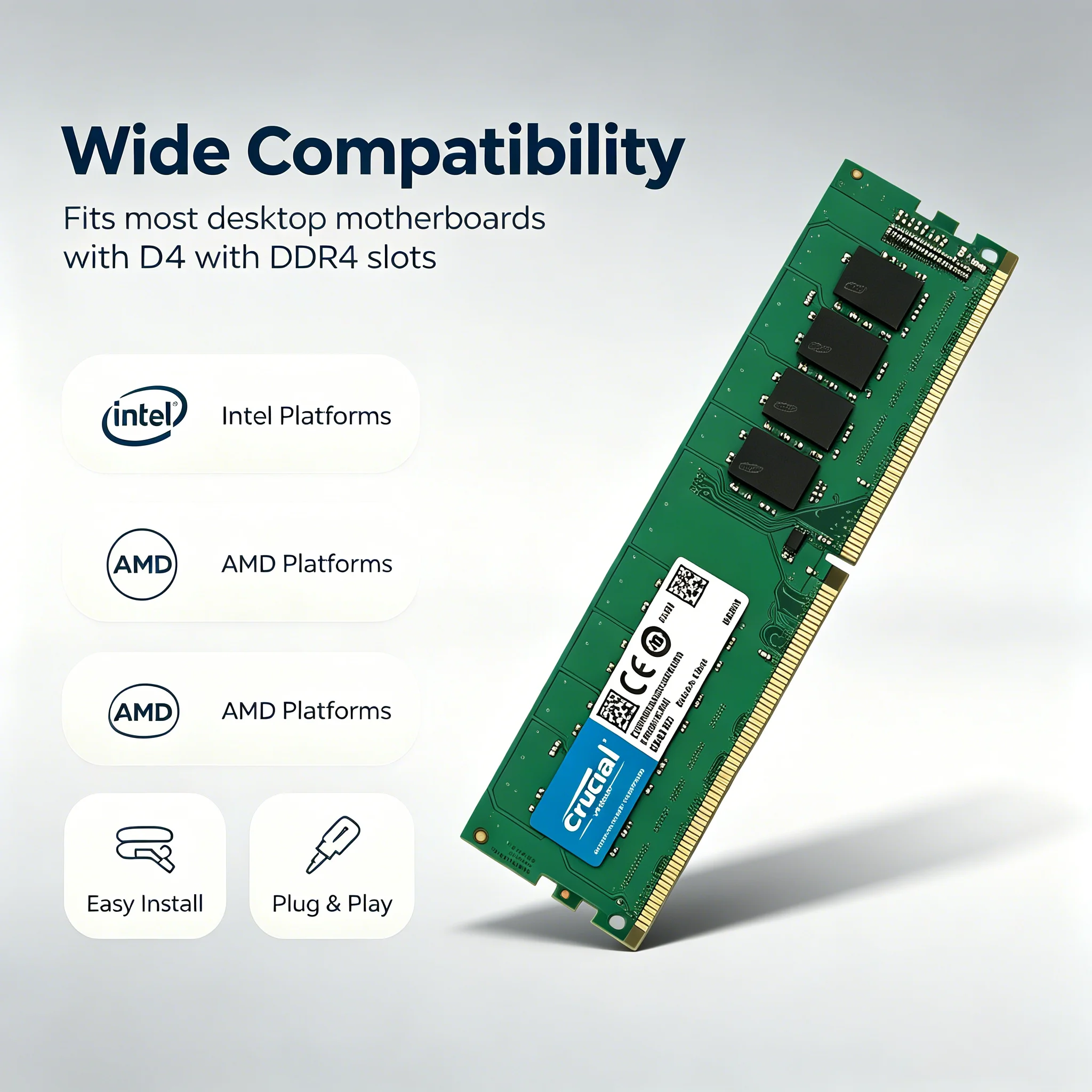 Crucial DDR4 UDIMM 2400/2666/3 - Ddr4 3200 16Gb avis et prix